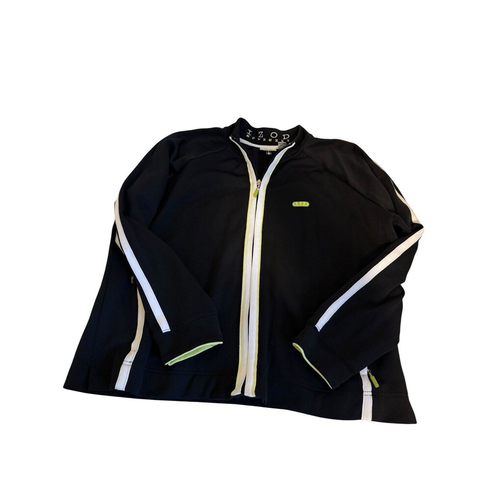 Izod Movement Black Neon Yellow Long Sleeve Full Zip Jacket Women’s Size 2X Golf